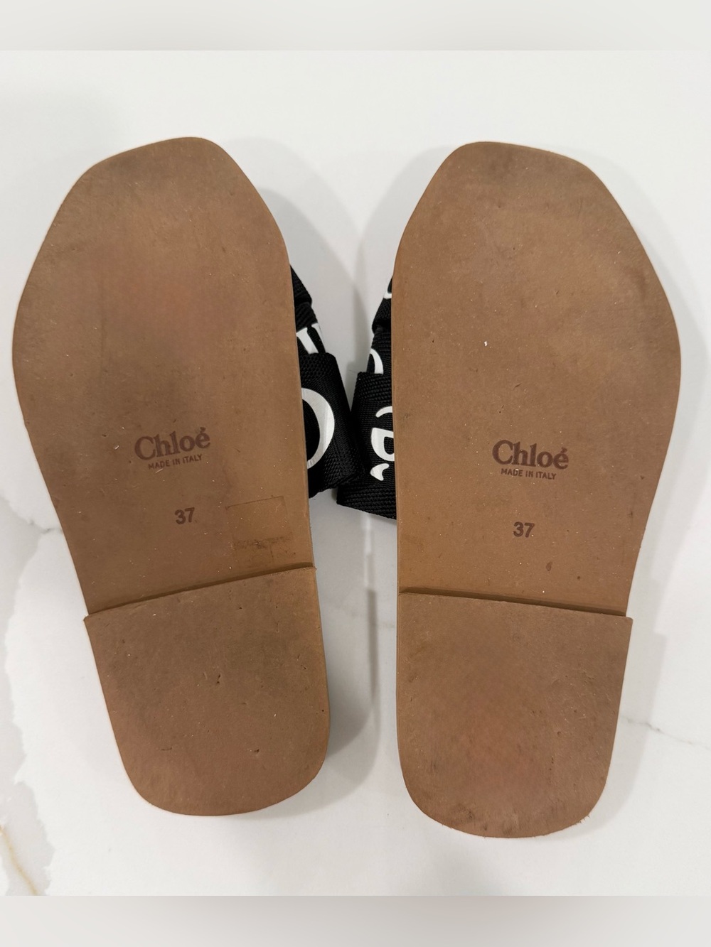 Chloé Black Logo Woody Canvas Slide Sandals (Sz 37) - Picture 4 of 4